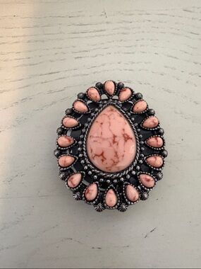 Pinkish Peach Teardrop Stone Cluster phone holder/stand
